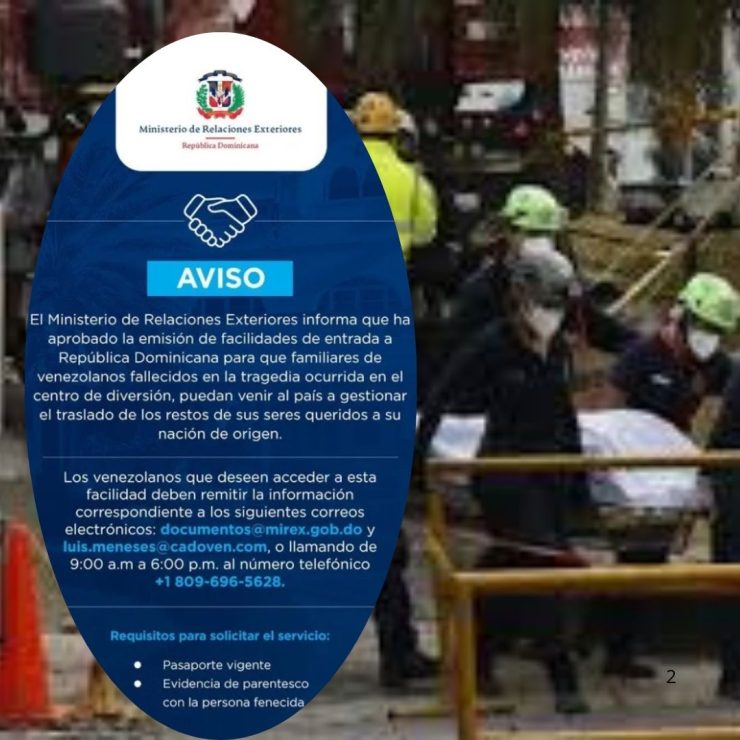 Mirex autoriza entrada especial a familiares de venezolanos fallecidos en Jet Set